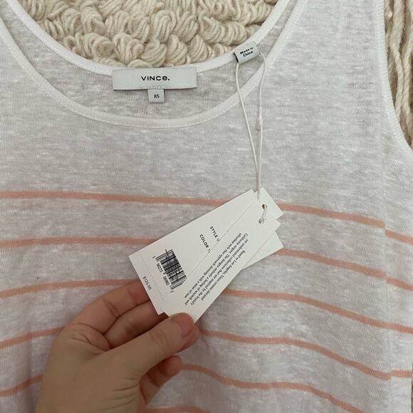 NWT: Vince Breton Stripe Scoop Tank Top - Picture 3 of 4